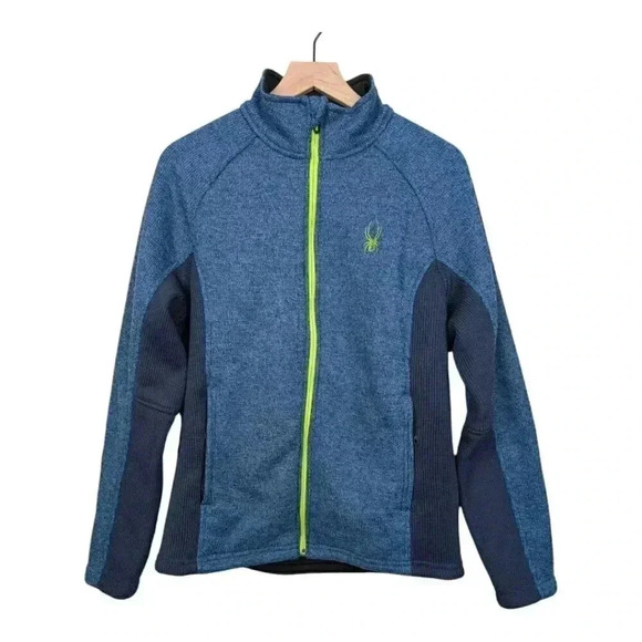 Spyder Men's Constant Full Zip Midweight Stryke Fleece Jacket, Blue, Size Medium - Picture 1 of 14